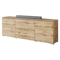 TV-LOWBOARD Vera 180 - Silberfarben/Eiche Wotan, Holzwerkstoff/Kunststoff (180/62/35cm) - MIRJAN24