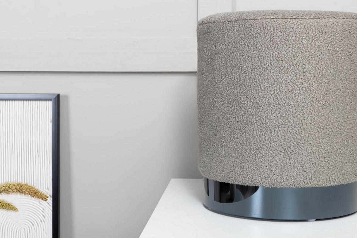 POUF schwarz braun - Graubraun, Holzwerkstoff (35/43/35cm) - ebuy24