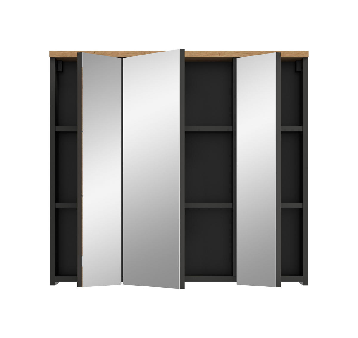 SPIEGELSCHRANK Canu Bad in Basalt grau Nachbildung und Artisan Nachbildung B/H/T: 80x73x21 cm - Grau, Holzwerkstoff (80/73/21cm)