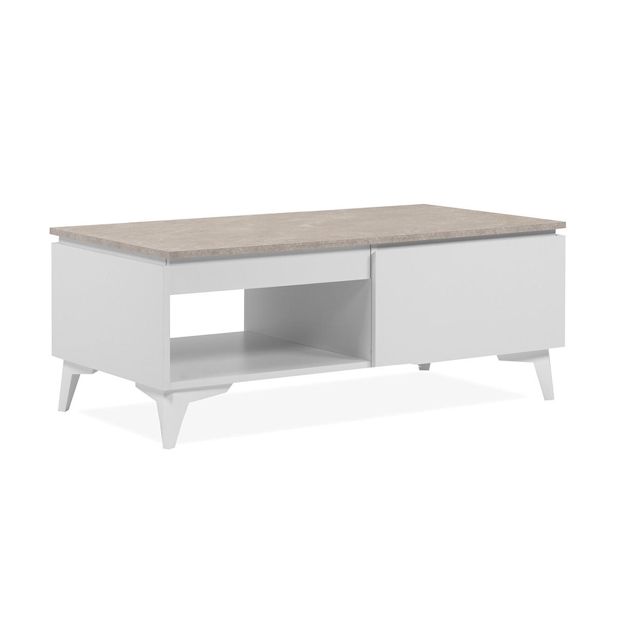 COUCHTISCH Bertrix 55/100/40 cm - Weiß, Holzwerkstoff (55/100/40cm) - Finori GmbH