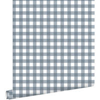 TAPETE Karomuster 50 x 900 cm - Blau, Papier (50/0.1cm) - ESTAhome