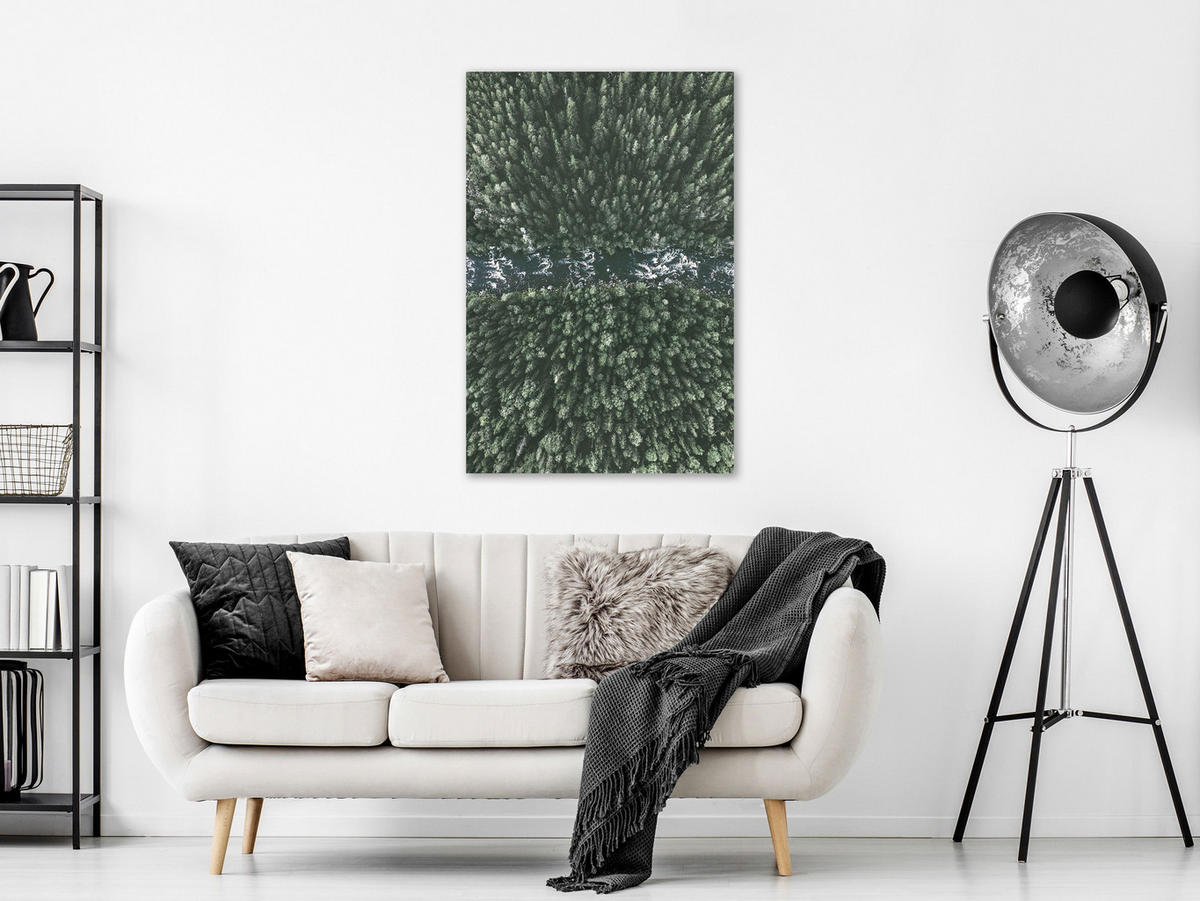 KUNSTDRUCK Grün 40/60 cm - Grau/Grün, Textil (40/60cm) - KUNSTLOFT