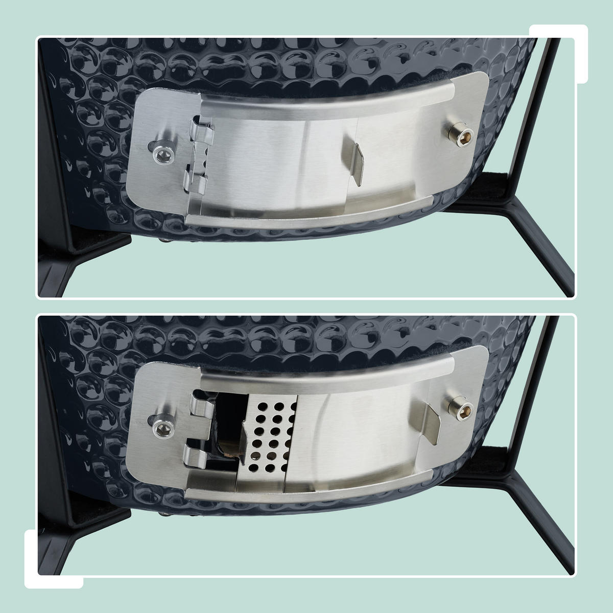 KAMADO-GRILL - Grau, Keramik/Metall (34/56.5cm) - Relaxdays