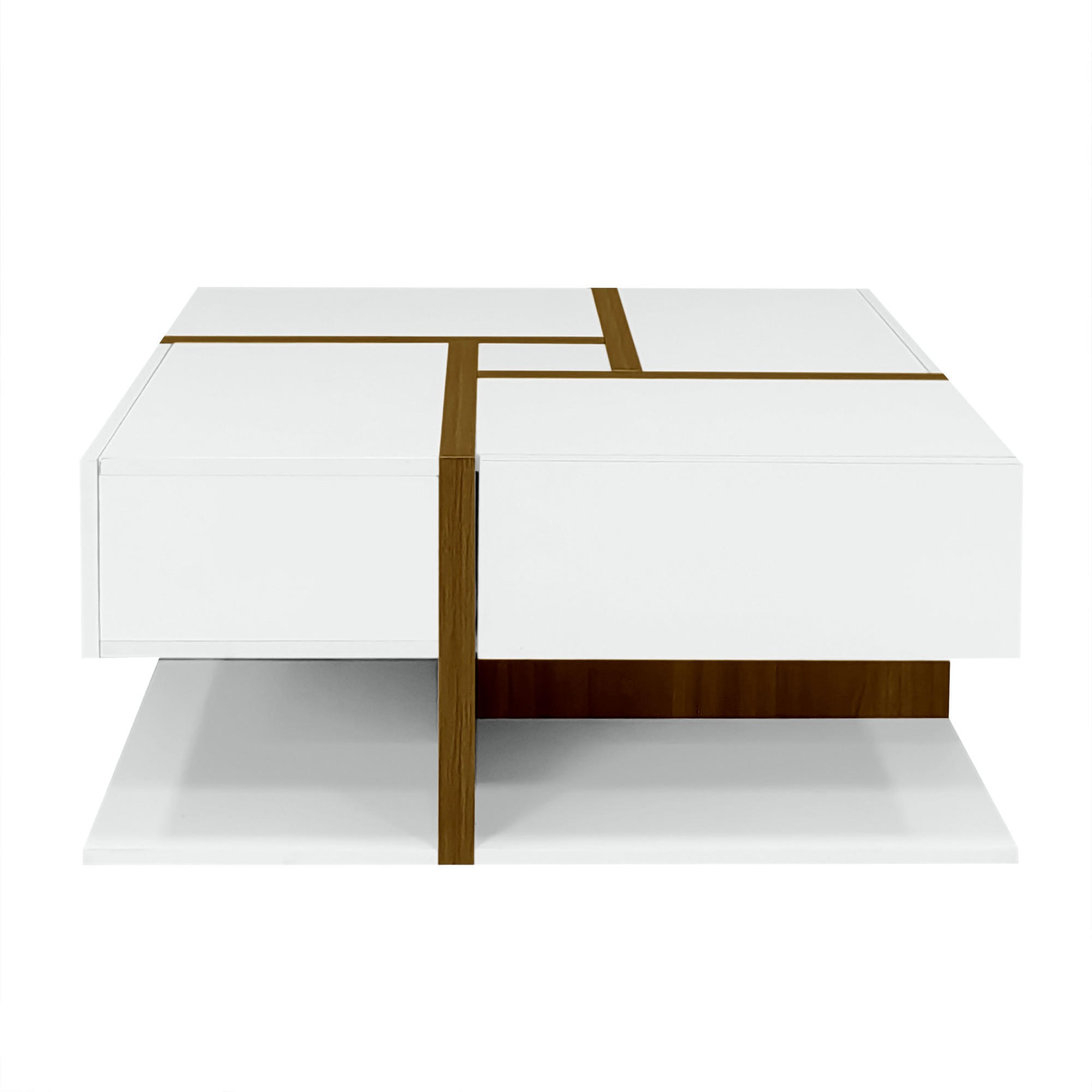 Pangivo Couchtisch Weiß 78x34.8x78 cm