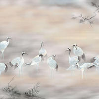 FOTOTAPETE Vögel 400 x 280 cm - Grau, Papier (400/280cm) - Sanders & Sanders