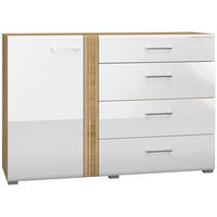 KOMMODE Akron-131 - Weiß, Holzwerkstoff (134/90/42cm) - Lomado