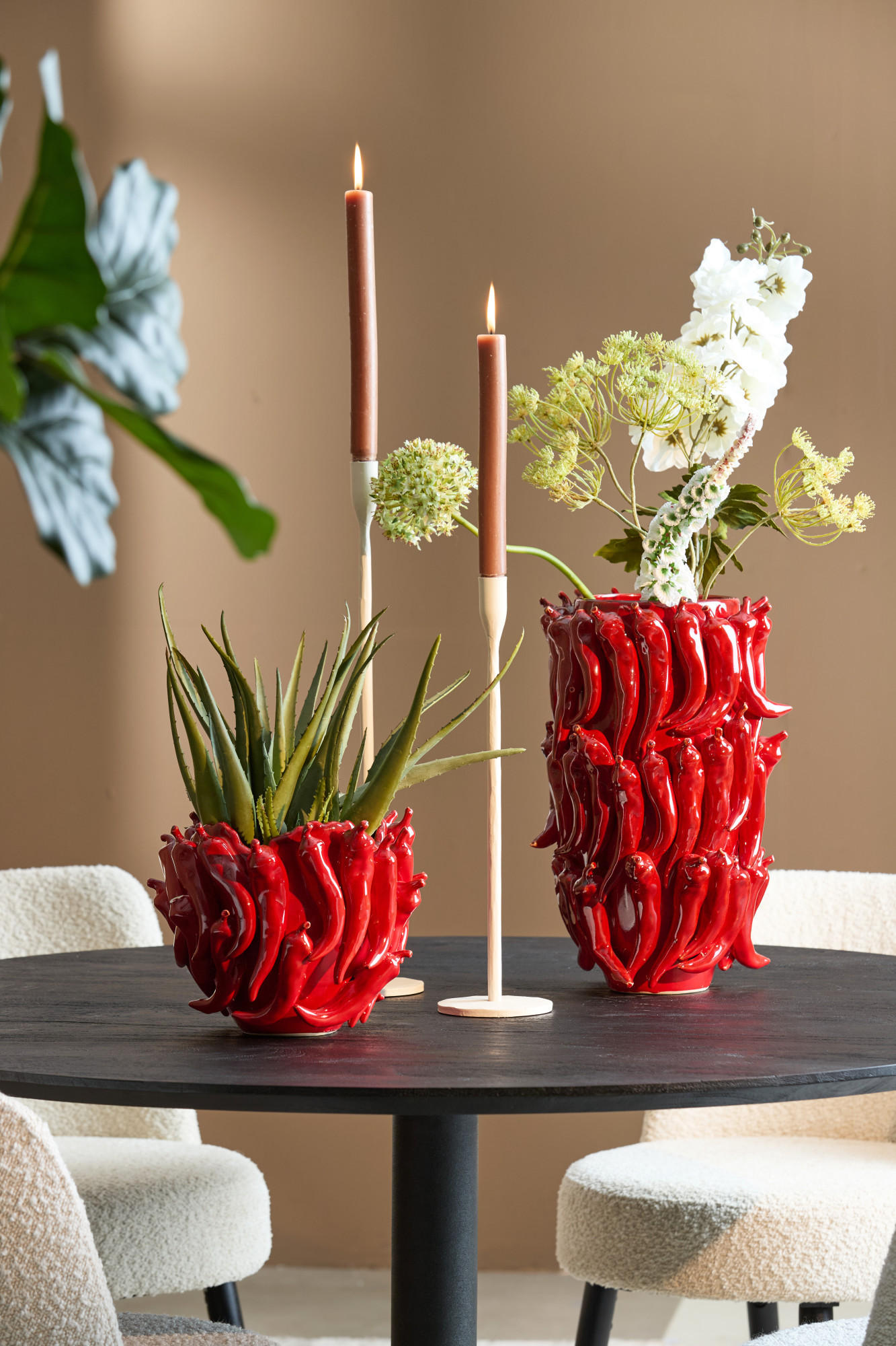 VASE Pfeffer Rot Ø25,5/20,5 cm - Rot, Keramik (20.5cm) - Light & Living