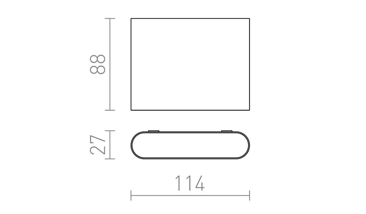 AUSSENLEUCHTE CHOIX 114 Anthrazitgrau 6 W IP54 - Grau, Metall (114/27/9cm) - Rendl