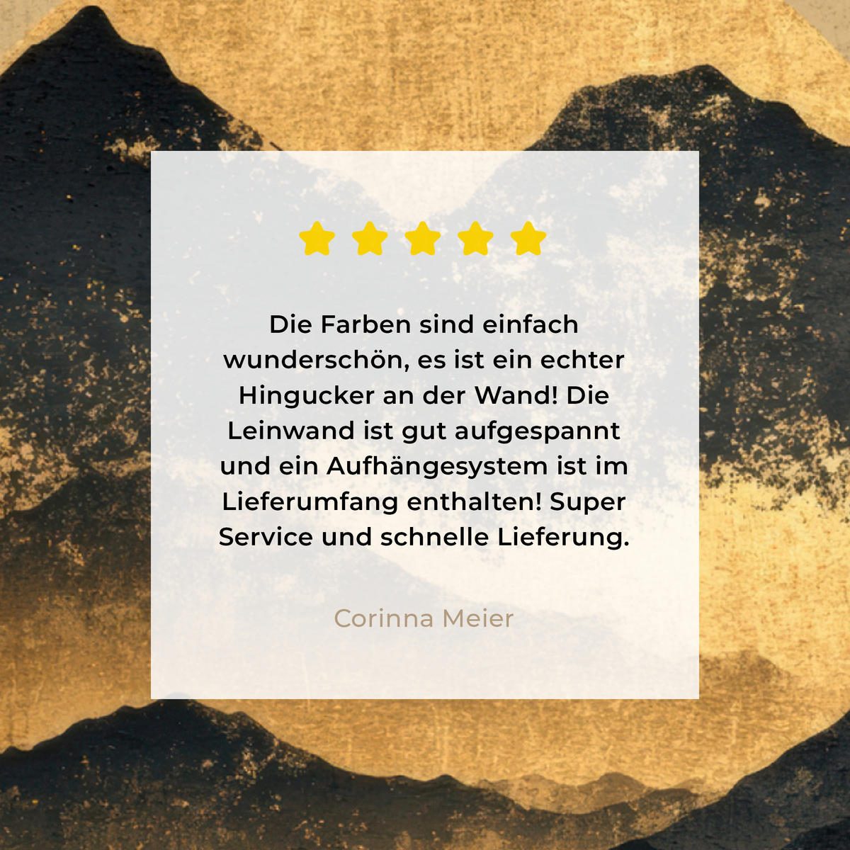 LEINWANDBILD Goldene Berge bei Mondschein Wandbild Wohnzimmer 60x80 cm - Goldfarben, Textil (60/80cm) - MuchoWow