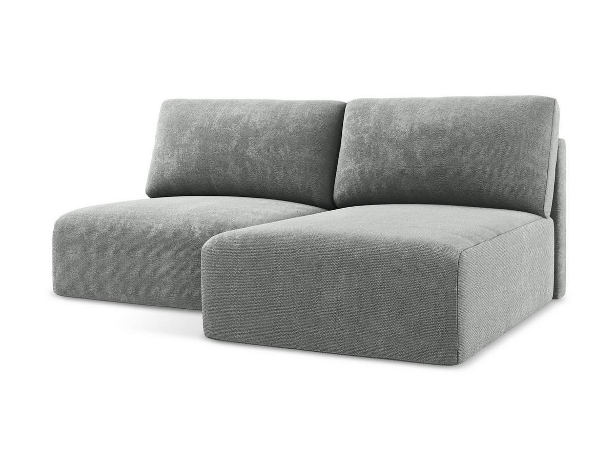ECKSOFA mit Schlaffunktion rechts Chenille Stoff Grau - Blau/Schwarz, Kunststoff/Textil (210/149cm) - Makamii