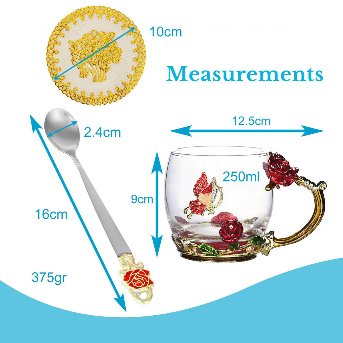 TEETASSE KAFFEETASSE - Transparent, Glas (0.25L) - Intirilife