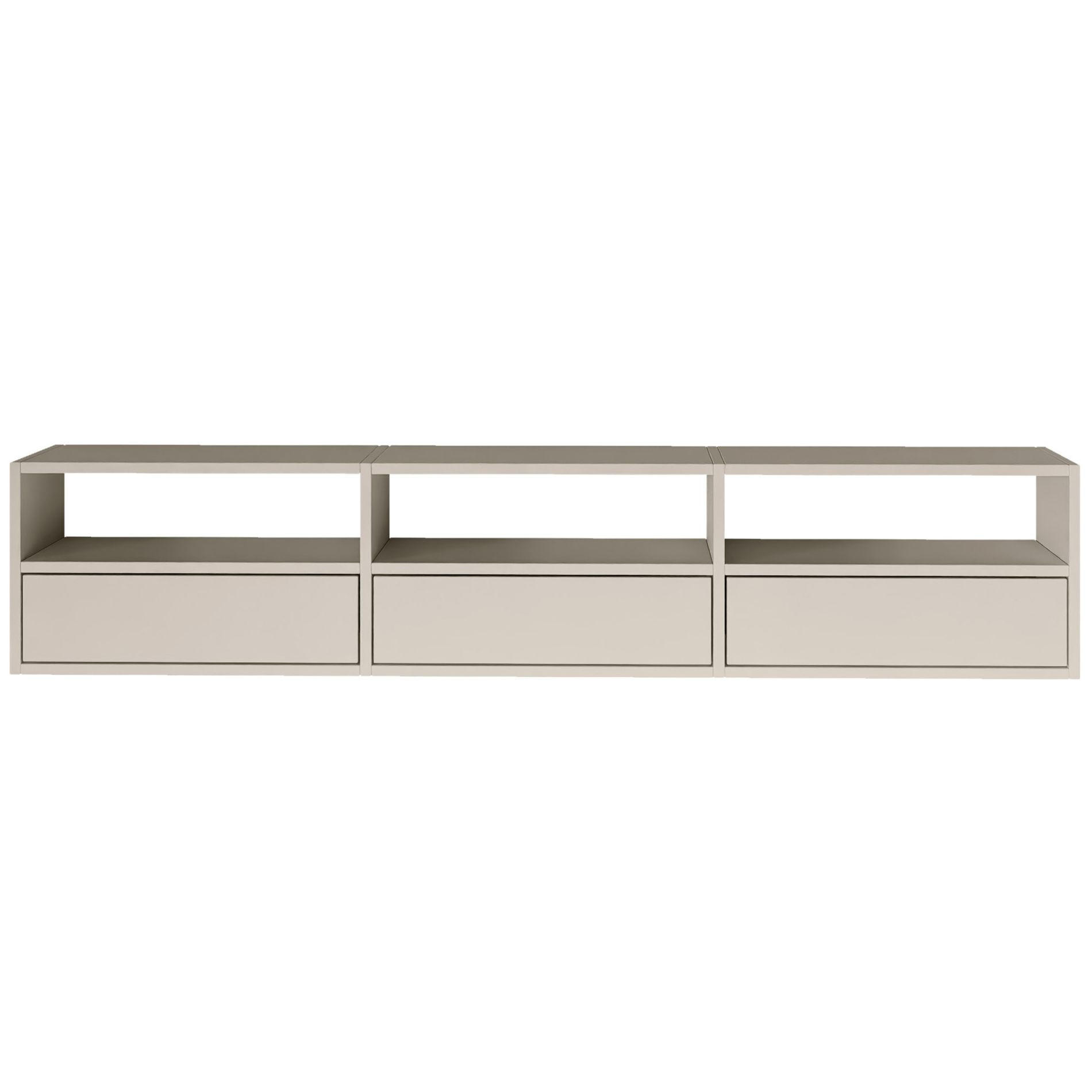 TV-LOWBOARD hängend, 3 Klappen und Ablagen, Kaschmir, 150 cm - Kaschmir, Holzwerkstoff (150.1/30/30cm) - Selsey