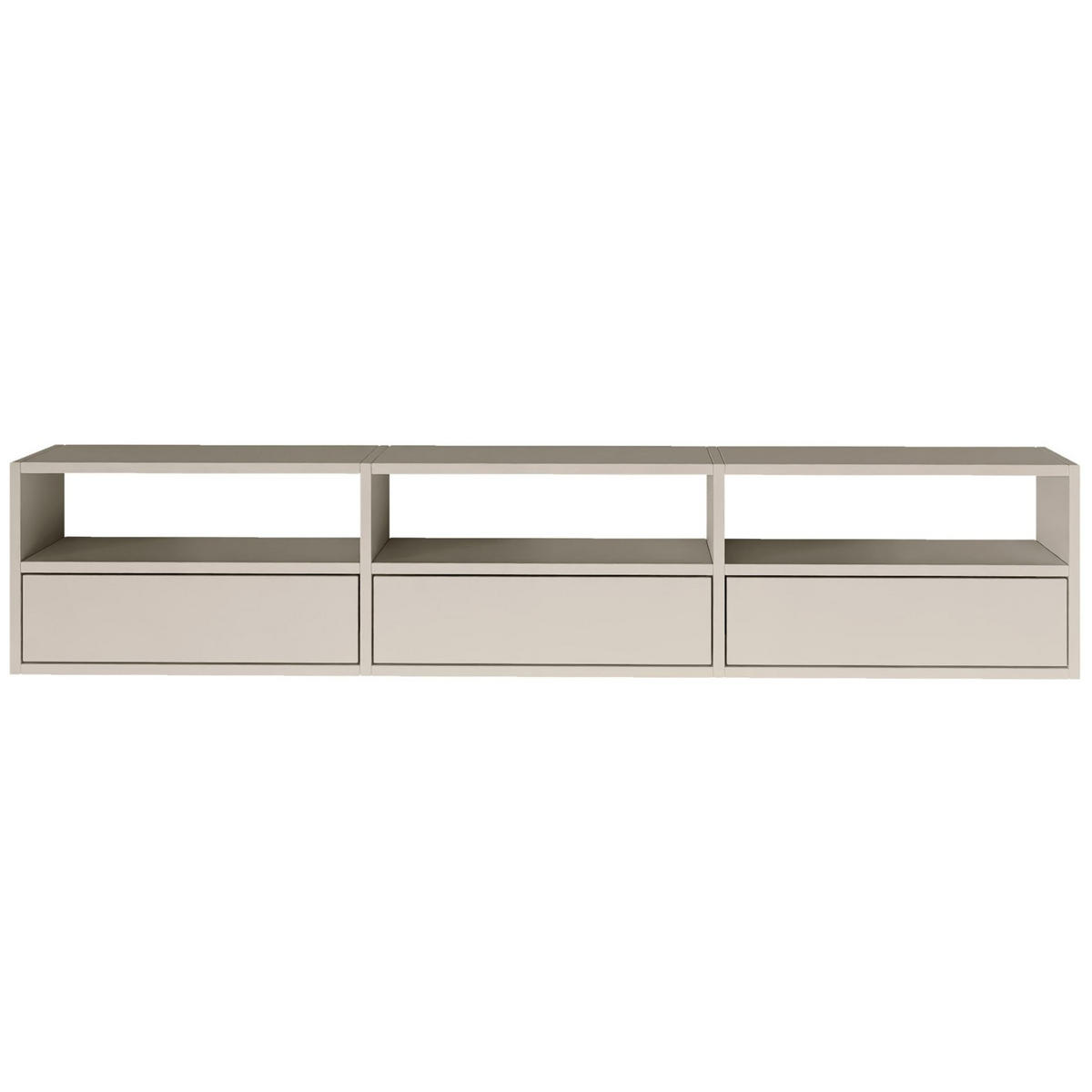 TV-LOWBOARD hängend, 3 Klappen und Ablagen, Kaschmir, 150 cm - Kaschmir, Holzwerkstoff (150.1/30/30cm) - Selsey