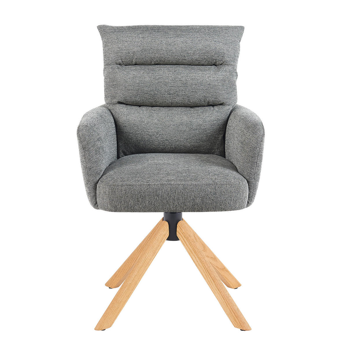 ARMLEHNSTUHL Mika-Jule - Honigeiche/Grau, Eichenholz/Holz (59/94/66cm) - DUBI Möbel