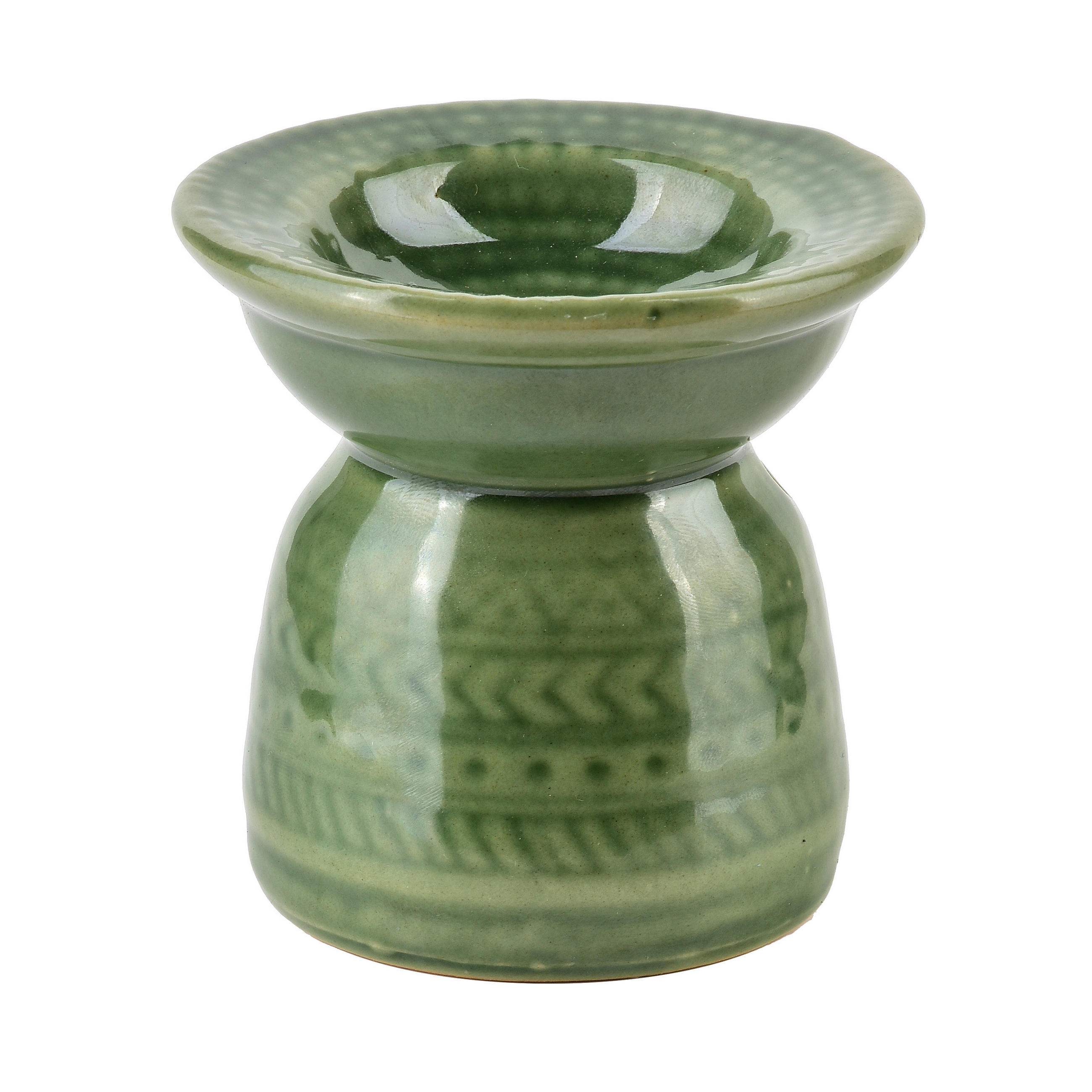 DUFTLAMPE Basic Grün 7.8/6/7.5 cm Keramik - Grün, Keramik (7.5cm) - Mondex