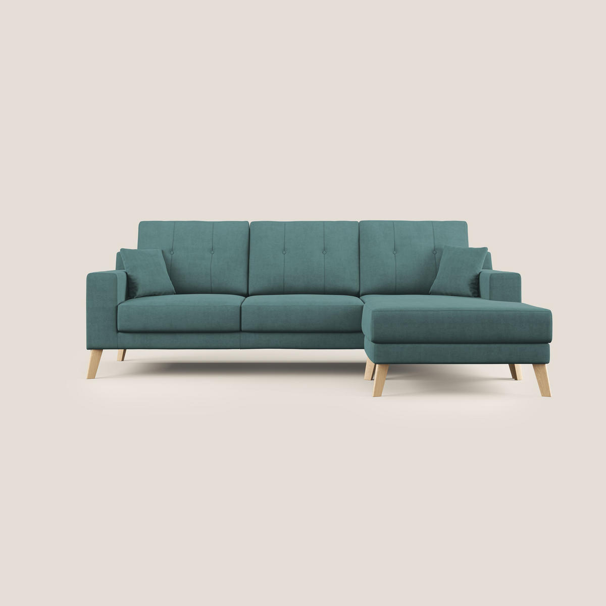 ECKSOFA Danish - Petrol, Textil (237/91cm) - Divani.store