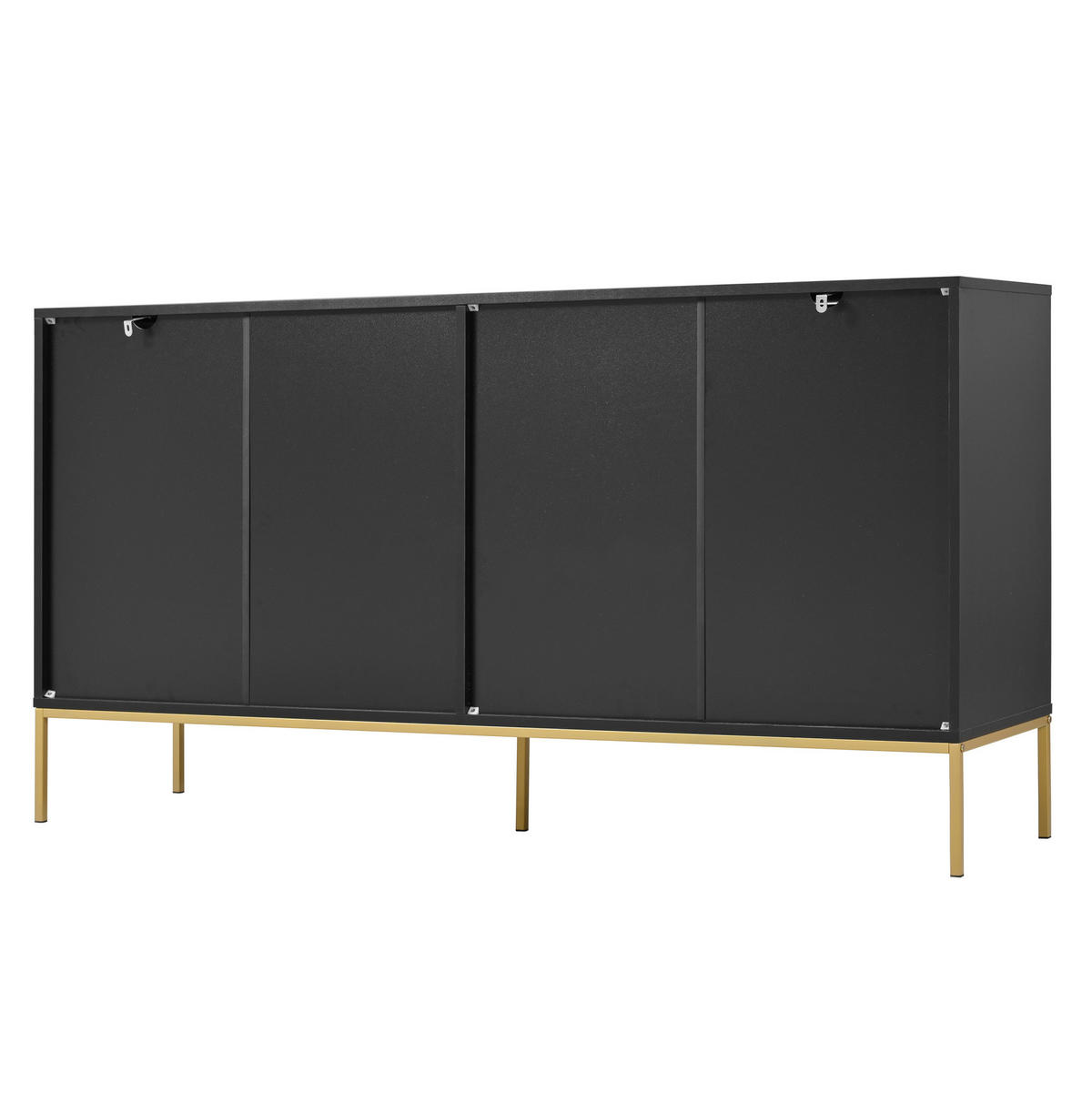 SIDEBOARD 150/40/80 cm aus Spanplatte mit verstellbaren Einlegeböden Schwarz - Schwarz, Holzwerkstoff (150/80/40cm) - Modenvie