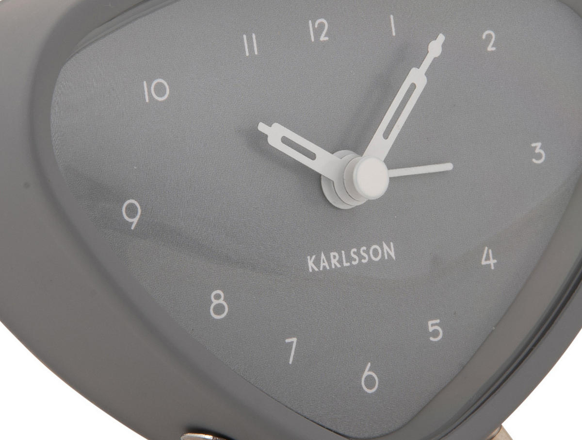 WECKER Triangle 11.4/11.4/9.3 cm - Grau, Metall (11.4/9.3/11.4cm) - Karlsson