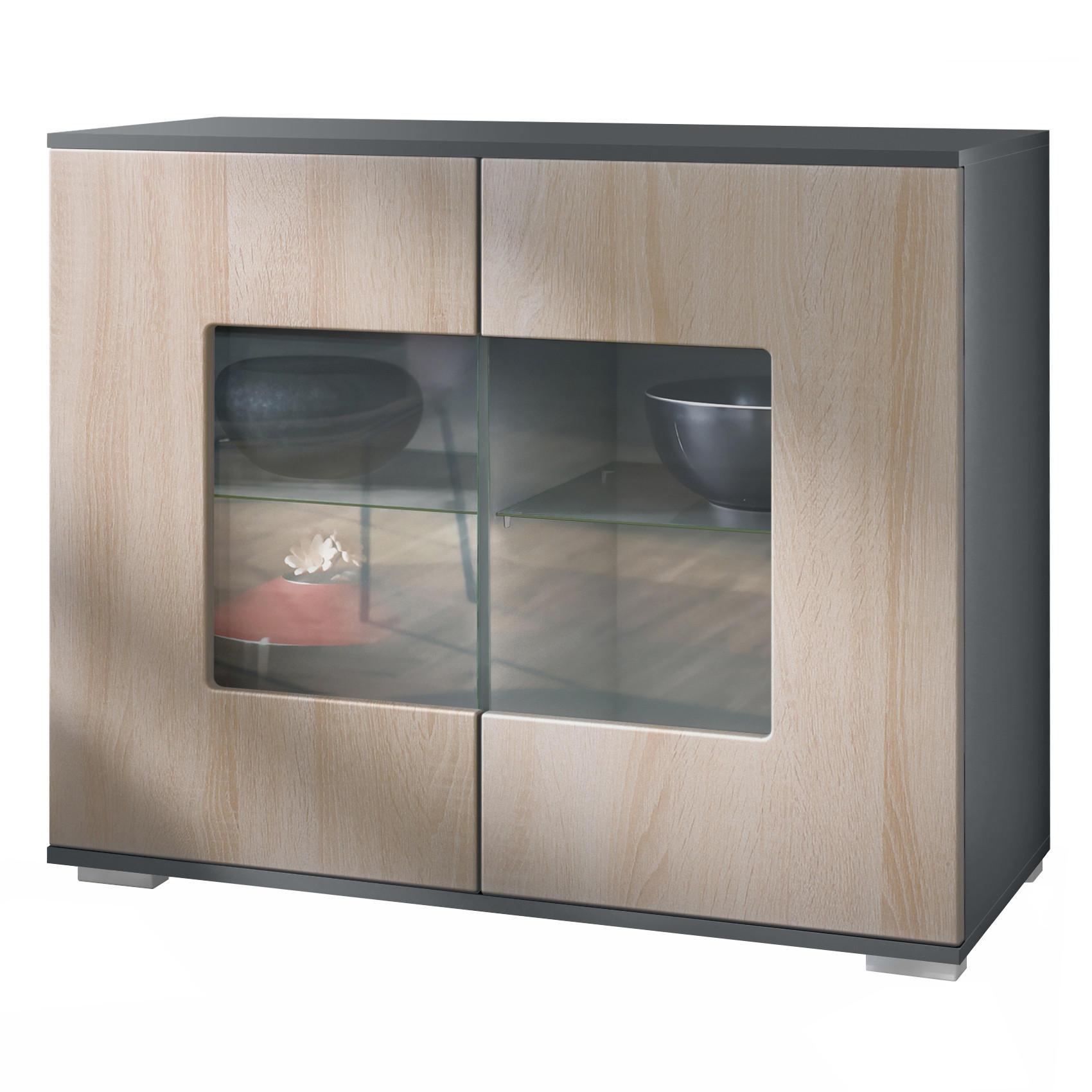 KOMMODE Grömitz Eiche sägerau - Eiche San Remo, Holzwerkstoff (92.5/75.5/35cm) - Vladon