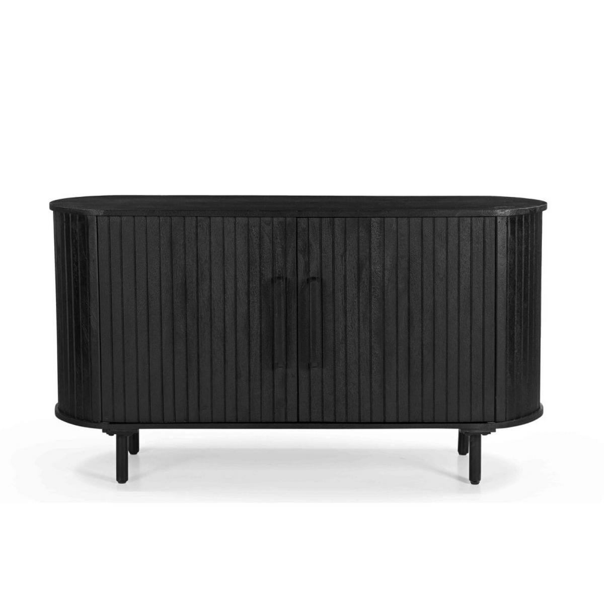 KOMMODE aus Mangoholz 140x45x76cm, schwarz - Schwarz, Metall (140/76/45cm) - Giga Meubel