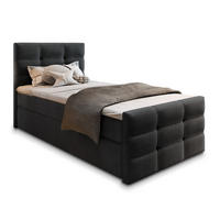 BOXBETT AMON 100 100x200 cm mit Matratze und Topper - Schwarz - Schwarz, Holz (100/200cm) - MASSENO