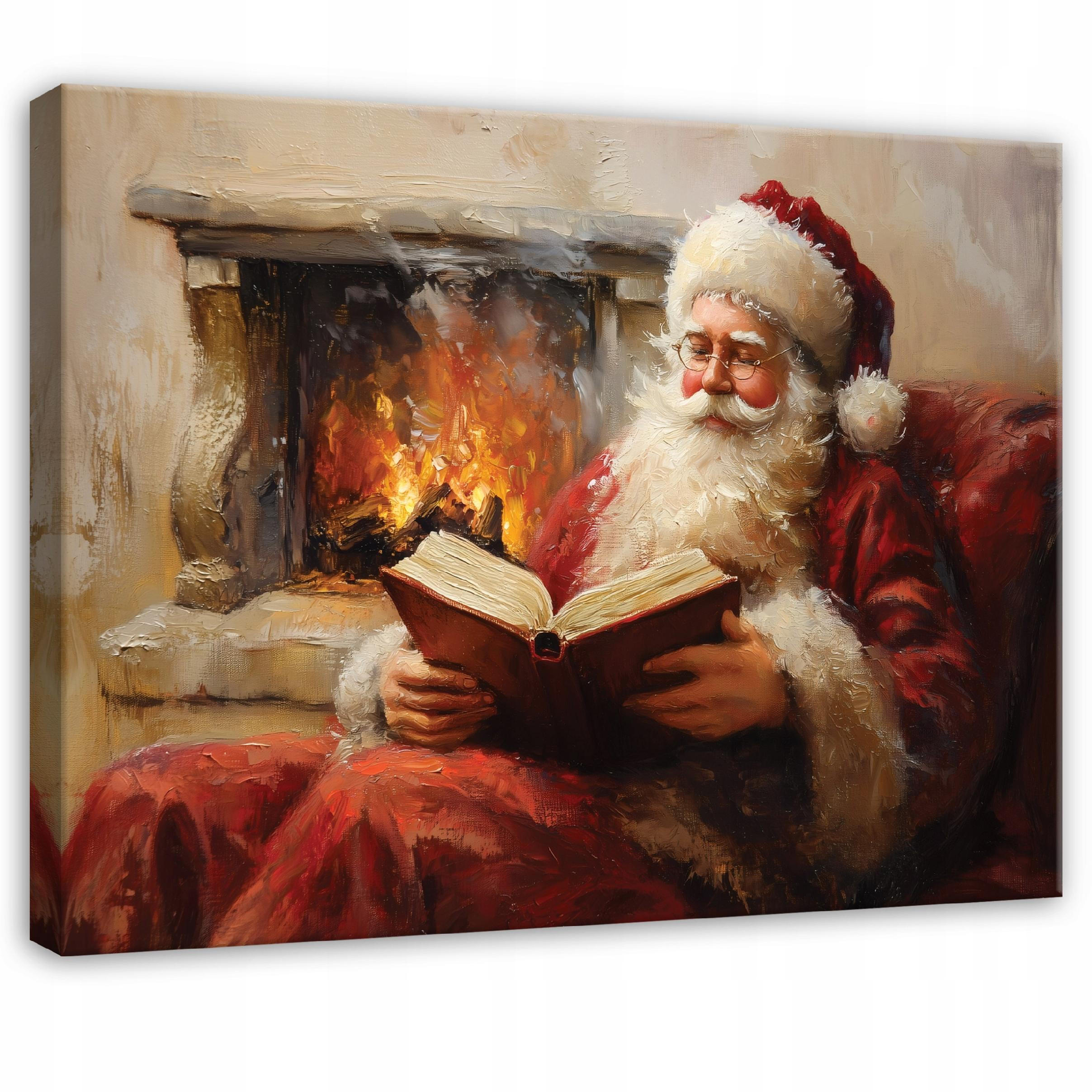 LEINWANDBILD Weihnachtsmann Festlich Braun 120x80 cm - Multicolor, Holzwerkstoff (120/80cm) - Wallarena