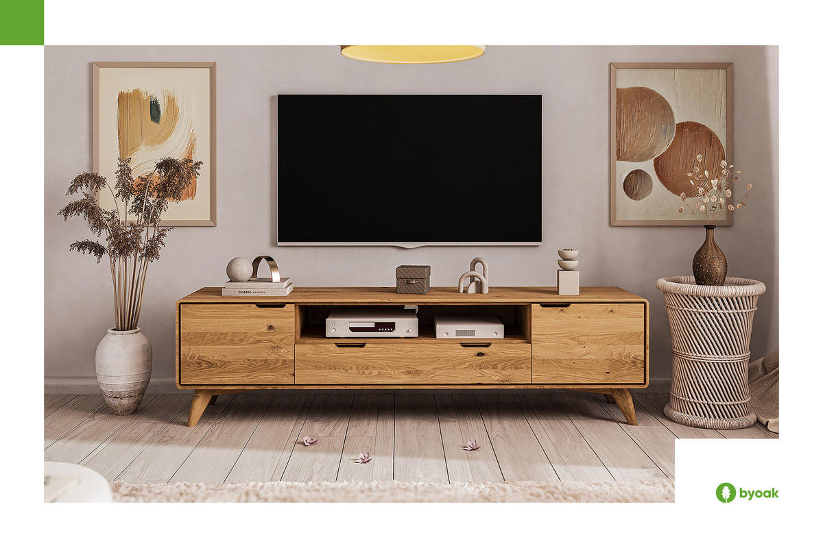 GREG HIFI-SCHRANK Wildeiche - Wildeiche, Holz (180/48/40cm) - byoak
