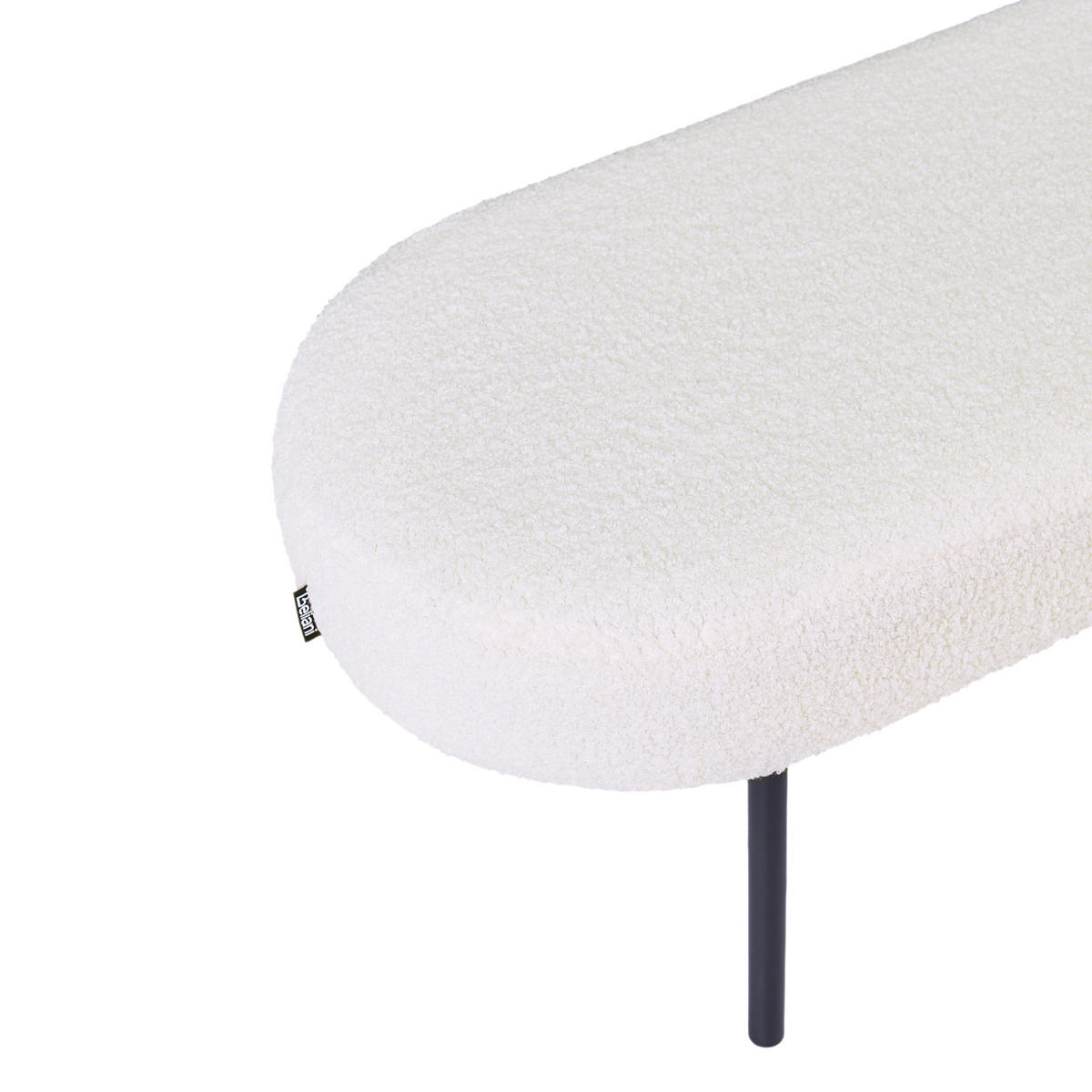 POLSTERBANK Bouclé Cremeweiß Wolfeboro - Creme, Textil (98/38/35cm) - Beliani