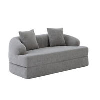 SCHLAFSOFA 2-Sitzer 157 cm Chenille Hellgrau - Hellgrau, Kunststoff (84/65/157cm) - Meubliv