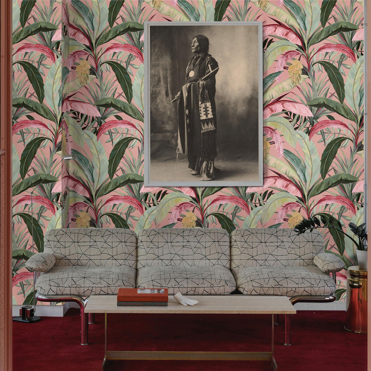 TAPETE Wald aus echtem Papier, 200x280cm, 8 Bögen - Pink, Papier (280/200cm) - WALLPAPERS4BEGINNERS
