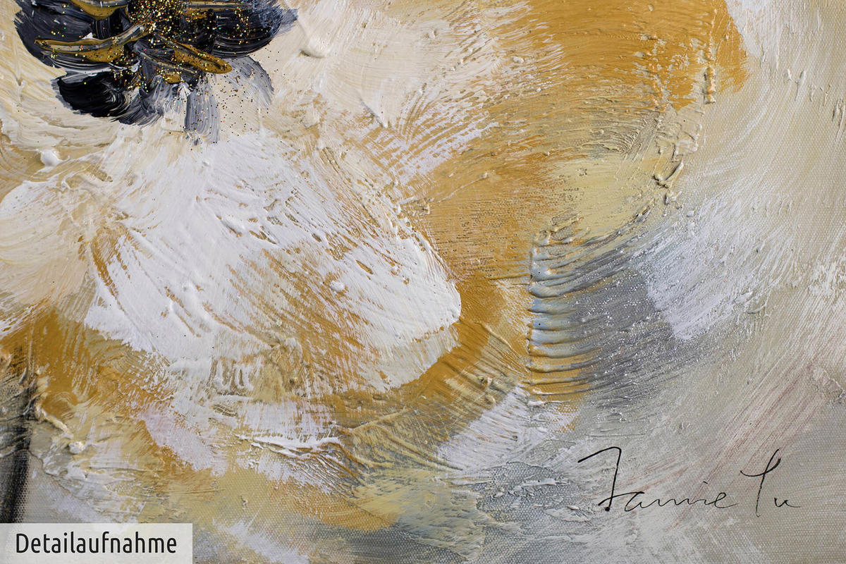 ACRYLBILD HANDGEMALT 120/60 cm - Gelb/Weiß, Holz/Textil (1.6/60cm) - KUNSTLOFT