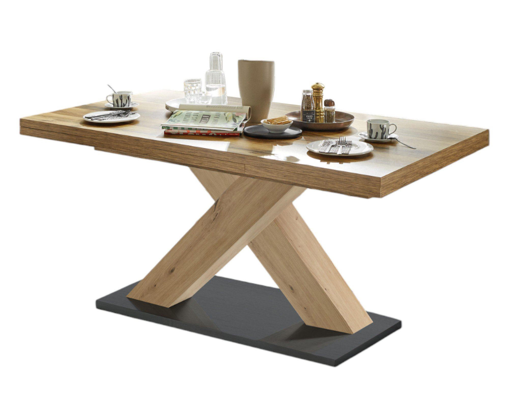 ESSTISCH ausziehbar Elene 180x90x76 Asteiche/Plankeneiche - Alteiche, Holzwerkstoff (180/90/76cm) - 58aufmkessel