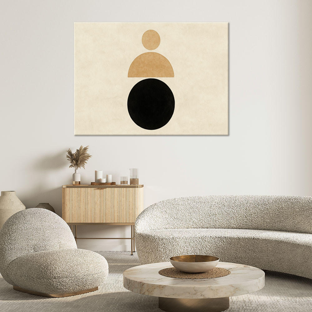 LEINWANDBILD Abstrakte Figuren Minimalismus 120x80cm - Beige, Textil (120/80cm) - Feeby