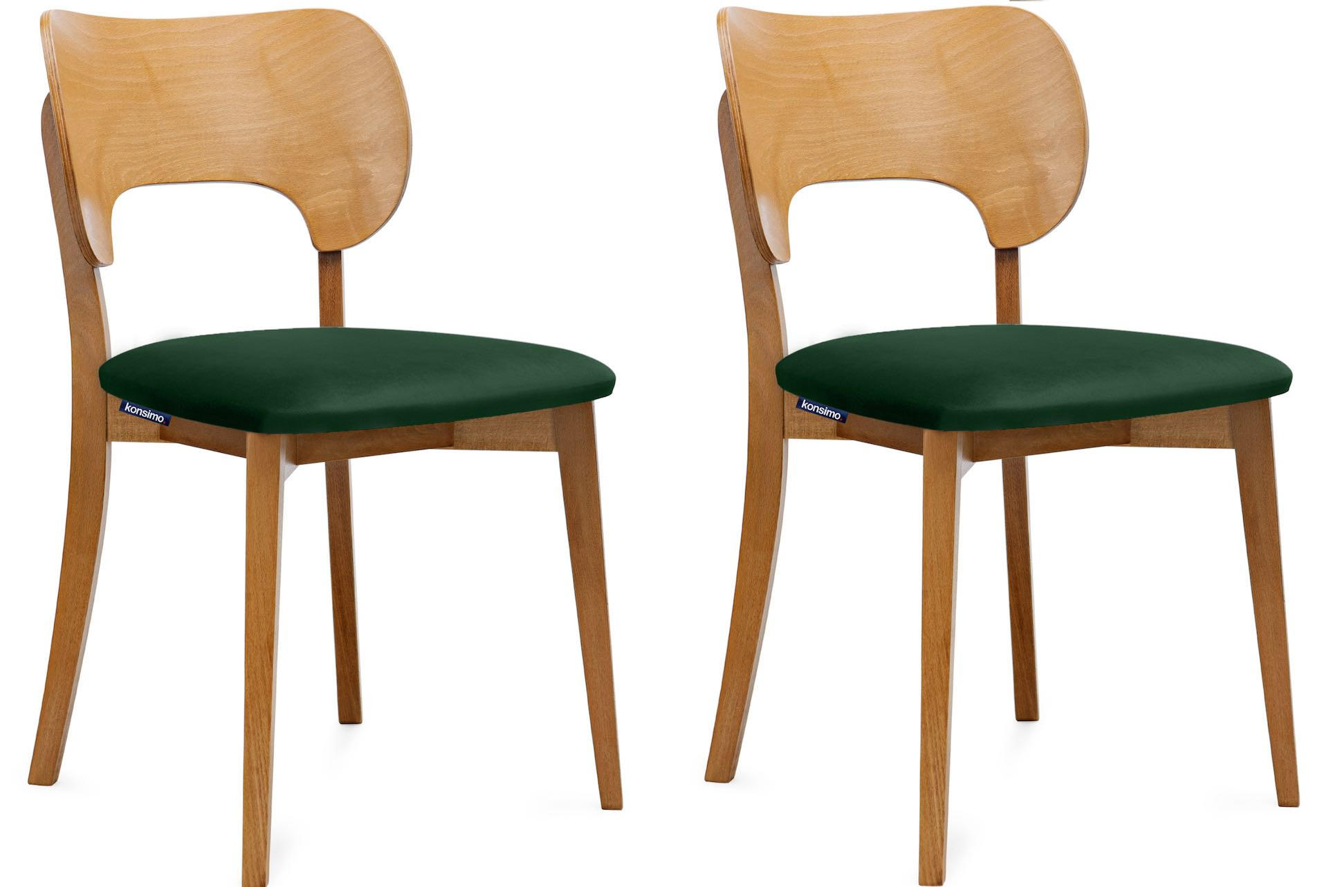 ESSZIMMERSTÜHLE LYCO (2er-Set), dunkelgrün / Eiche hell - Dunkelgrün/Eichefarben, Holz/Buchenholz (47/81/45cm) - KONSIMO®