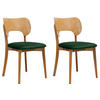 ESSZIMMERSTÜHLE LYCO (2er-Set), dunkelgrün / Eiche hell - Dunkelgrün/Eichefarben, Holz/Buchenholz (47/81/45cm) - KONSIMO®
