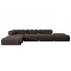 ECKSOFA modulares Sofa Kerru-L2 - 380x190x70 cm Braun Velours - Braun, Holzwerkstoff/Textil (380/190cm) - ALTDECOR