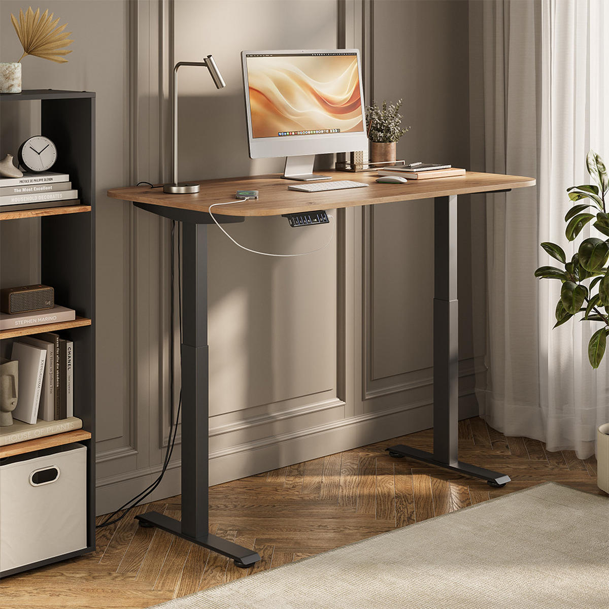 PSACÍ STŮL Elevate Černá/Řemeslná - černá, kompozitní dřevo (80/140/120cm) - Vicco