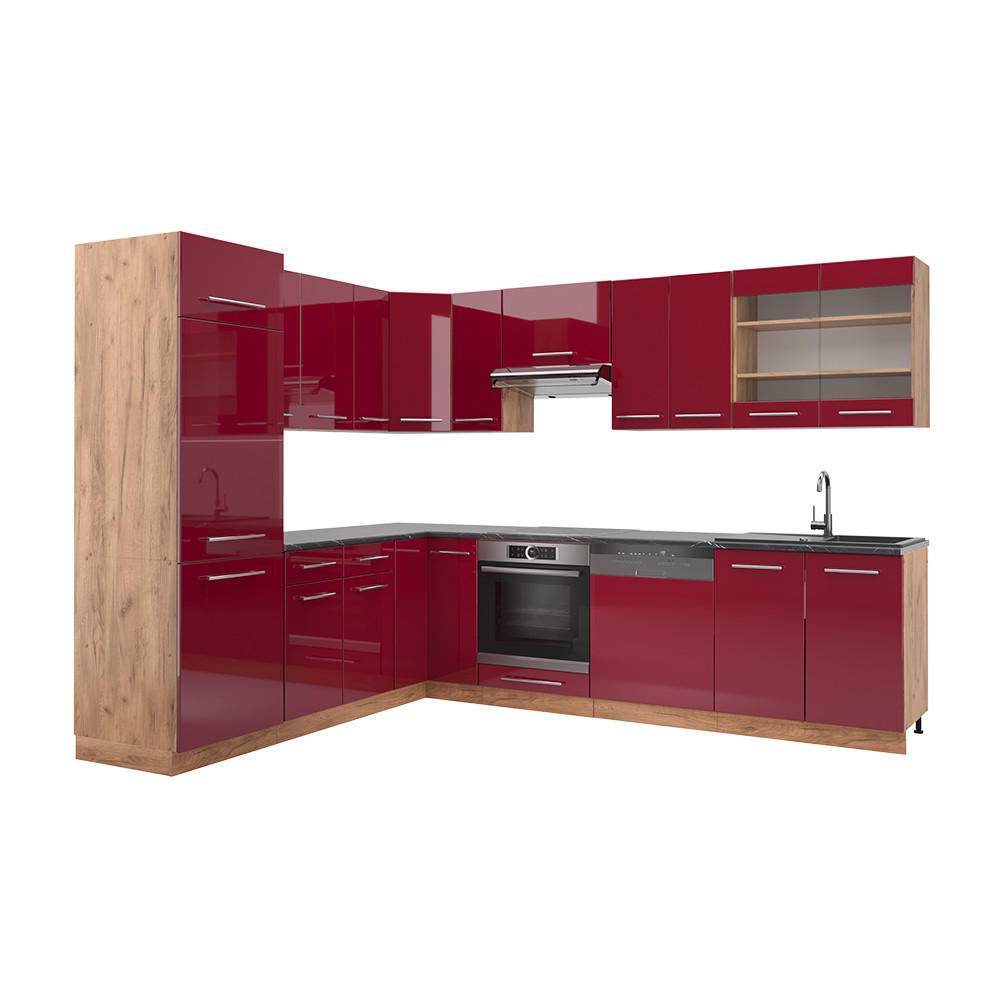 Vicco Eckküche Bordeaux, Eiche 287x206.8x60 cm