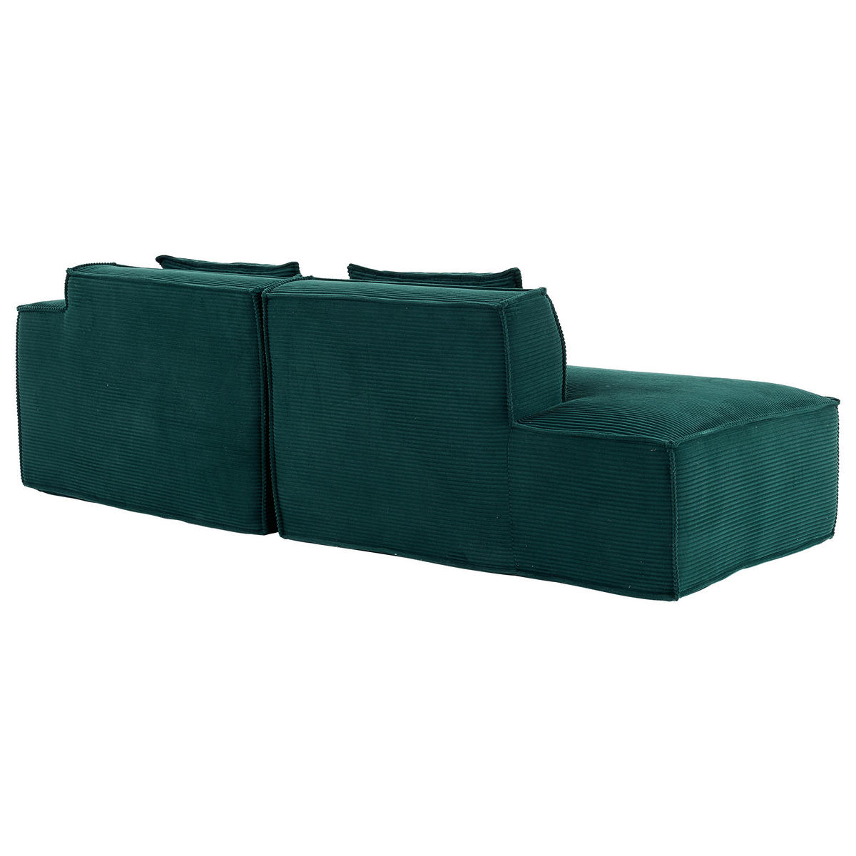 ECKSOFA DE-35208 mit 2 Kissen Retrogrün - Dunkelgrün, Textil (129/235cm) - ComfortXL
