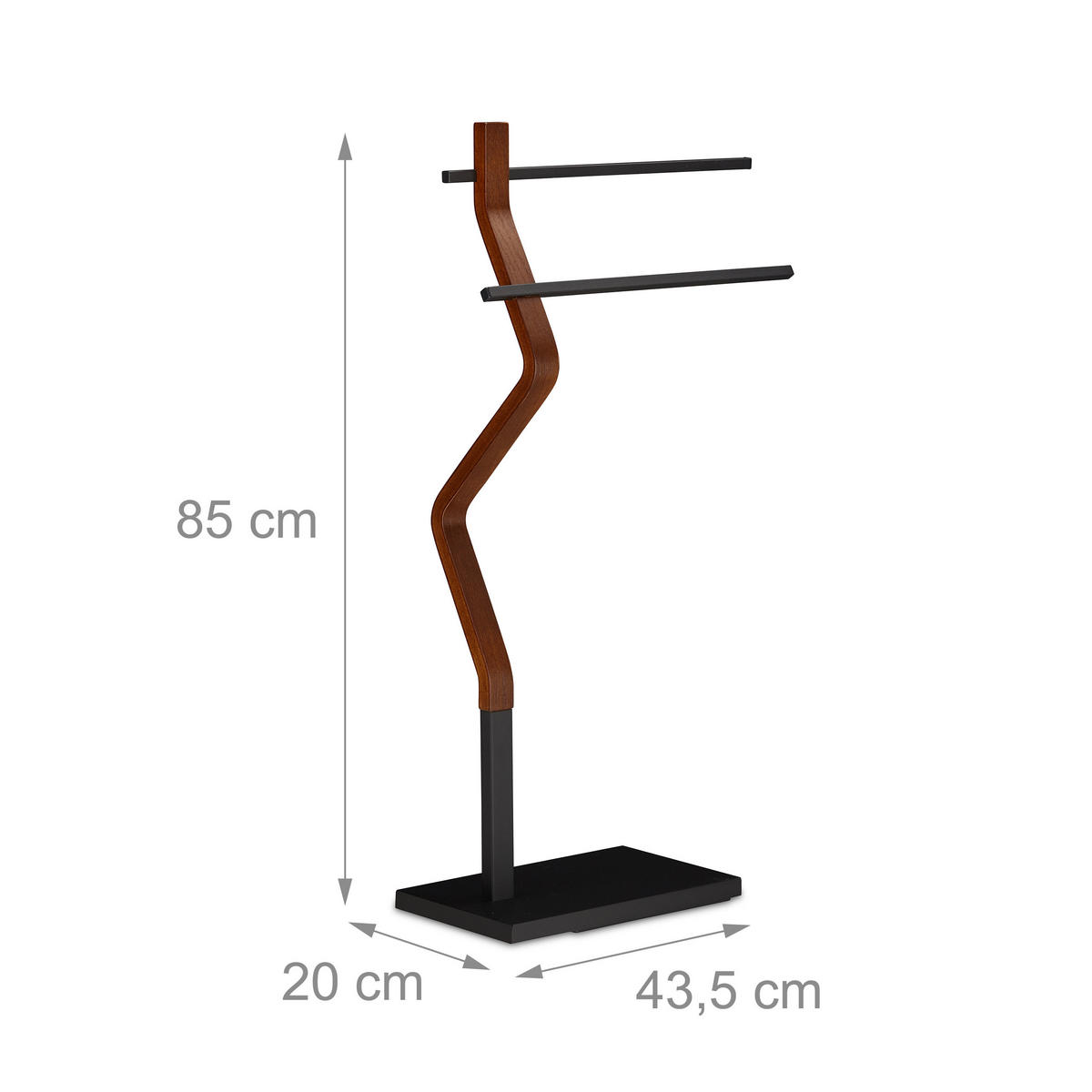 HANDTUCHHALTER stehend - Multicolor, Holzwerkstoff/Metall (43.5/85/20cm) - Relaxdays