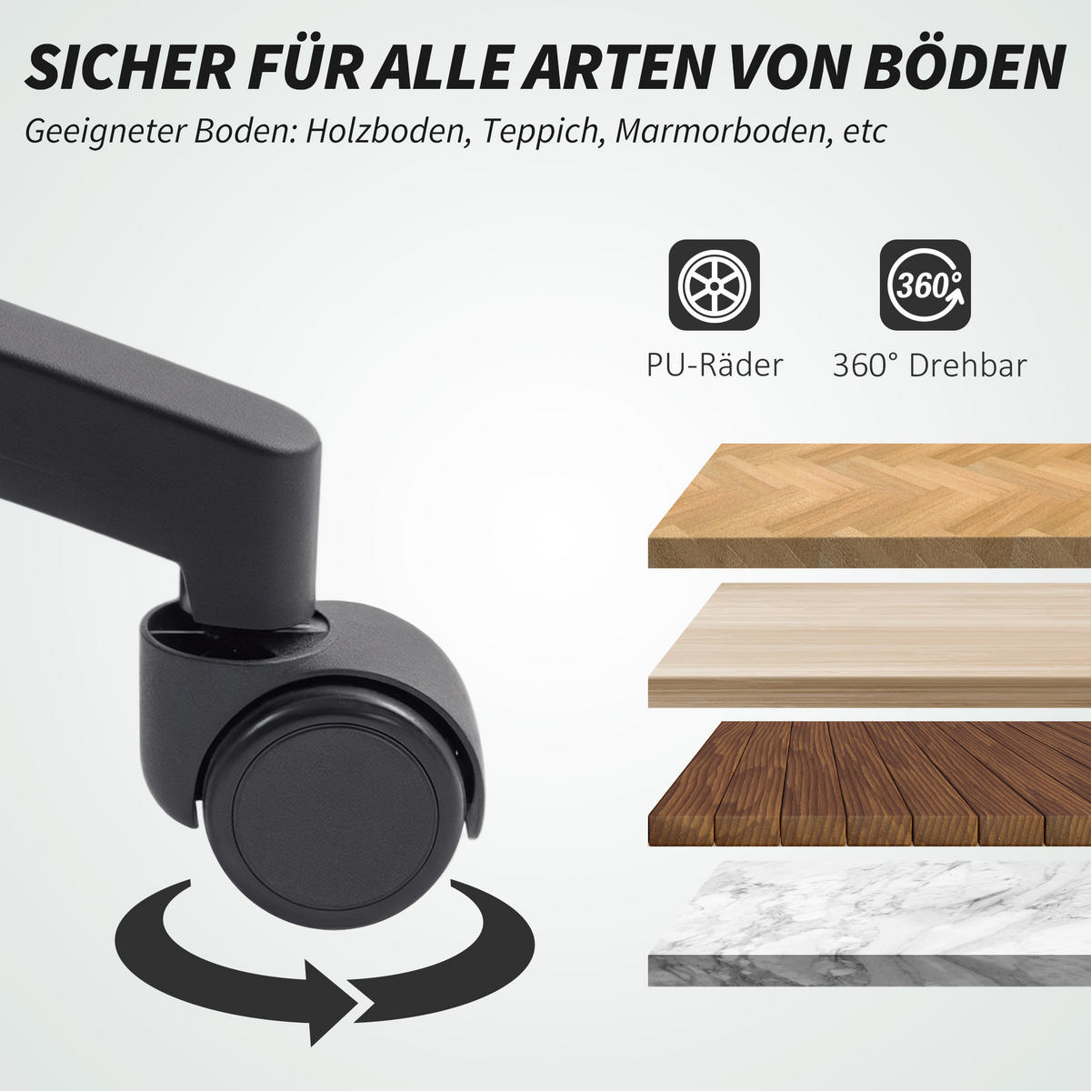 NETZ-BÜROSTUHL Verstellbarer Schreibtischstuhl mit Netzstoff-Rückenlehne Schwarz - Schwarz, Textil (59/102.5/65cm) - HOMCOM