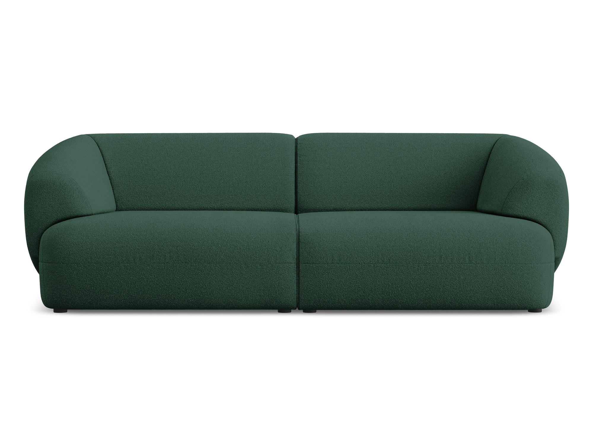 4-SITZER-SOFA Bouclé Stoff Grün - Dunkelgrün/Schwarz, Kunststoff/Textil (232/81/98cm) - Makamii