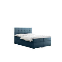 BOXBETT Mit Matratze Und Bettkasten LINDT Stoff Velvet 180x200 cm Hellblau H2-Pocket - Hellblau, Holz/Holzwerkstoff (180/200cm) - Kaiser Möbel