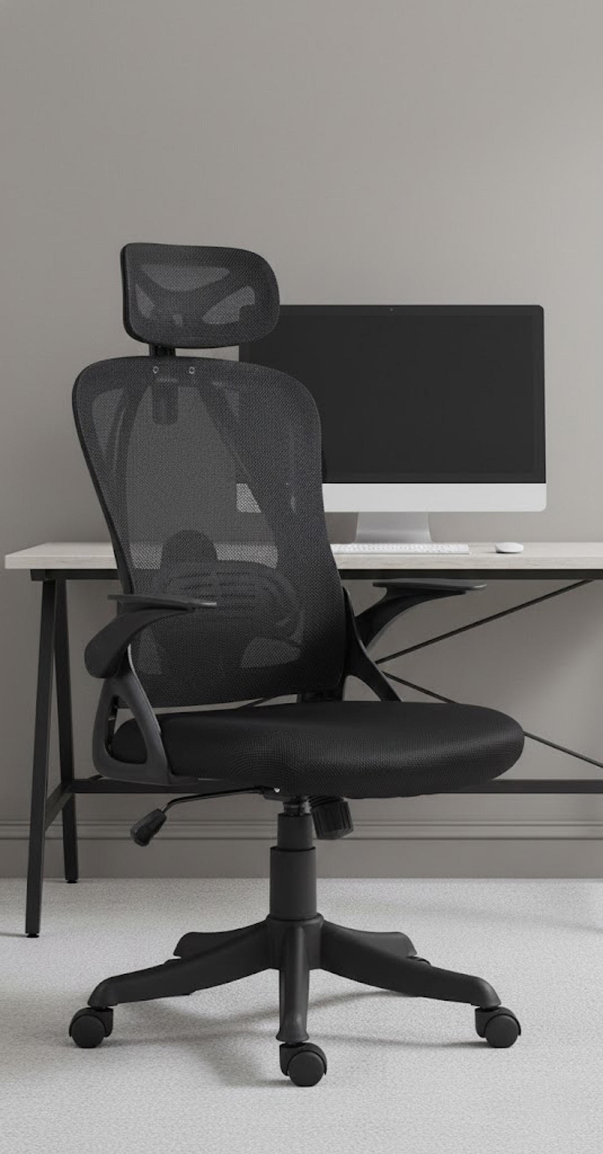 BÜROSTUHL Zypher schwarz - Schwarz, Kunststoff/Metall (58/131/66cm) - TPFLiving