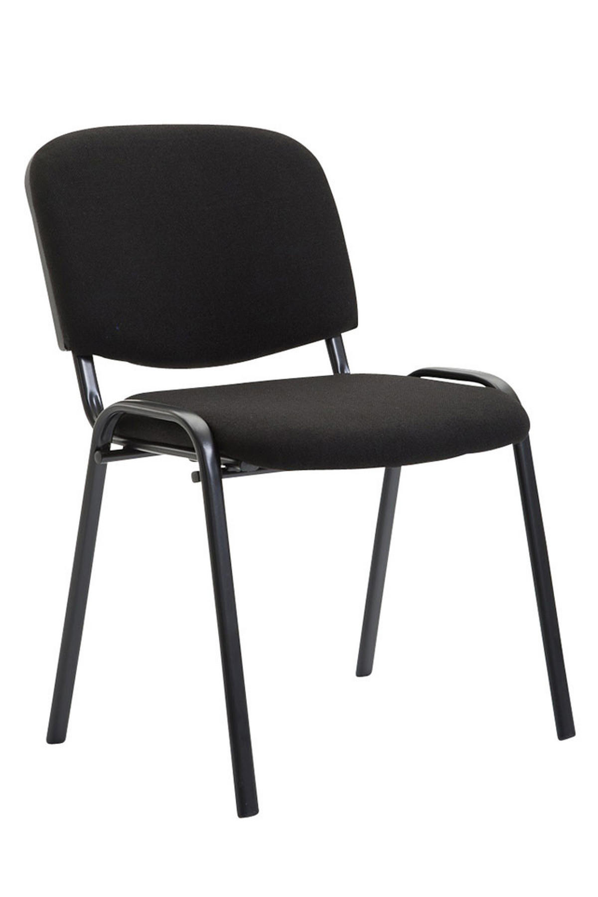 BESUCHERSTUHL 4er Set Stoff schwarz - Schwarz, Textil/Metall (53/83/53cm) - CLP
