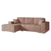 ECKSCHLAFSOFA Bello, Seite: Links - Naturfarben/Braun, Holz/Textil (240/140cm) - MIRJAN24