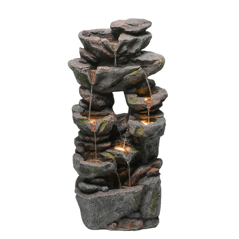 Kaket Gartenbrunnen Grau 36x90x46 cm