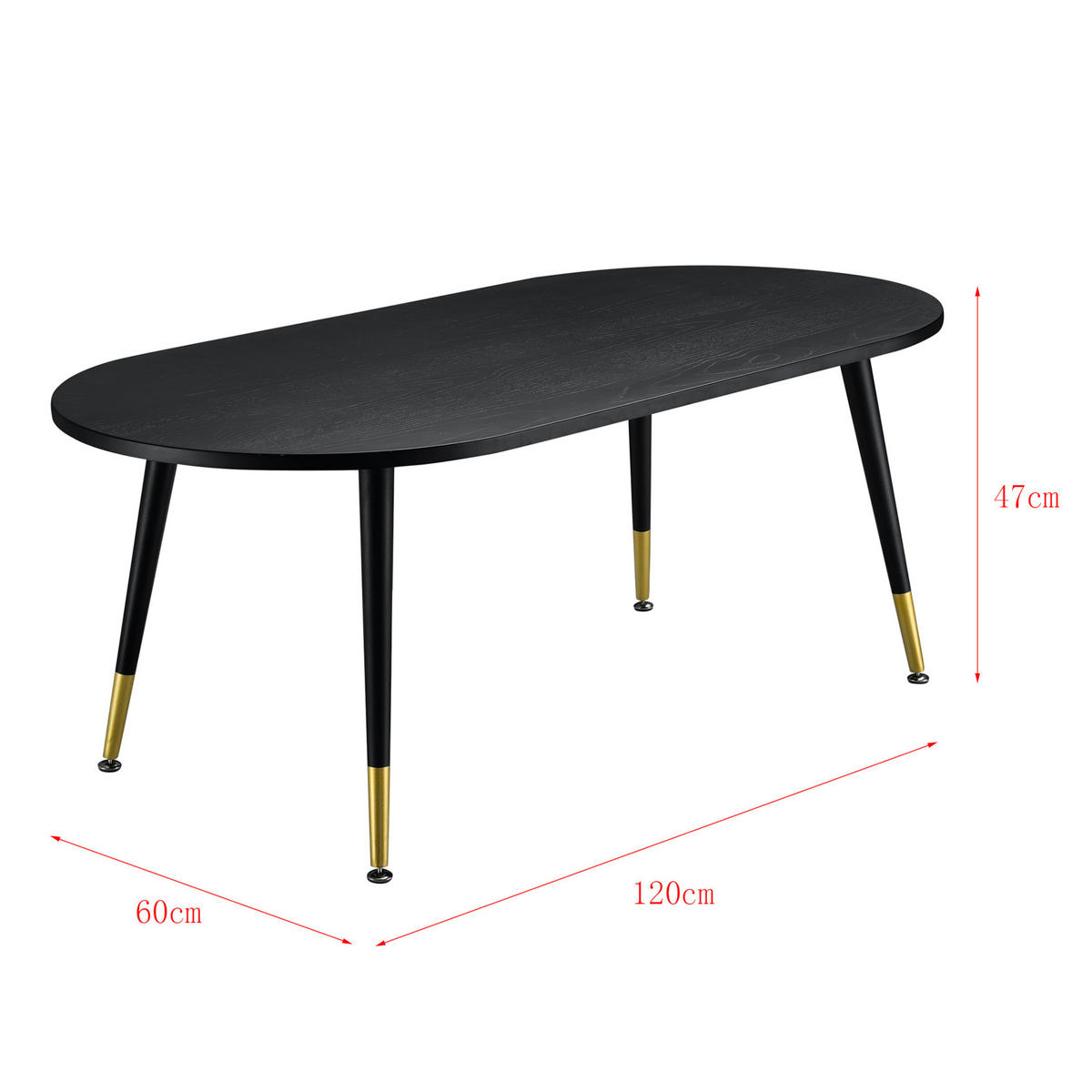 COUCHTISCH Fontana 120/60/47 - Schwarz, Holzwerkstoff (60/120/47cm) - [en.casa]