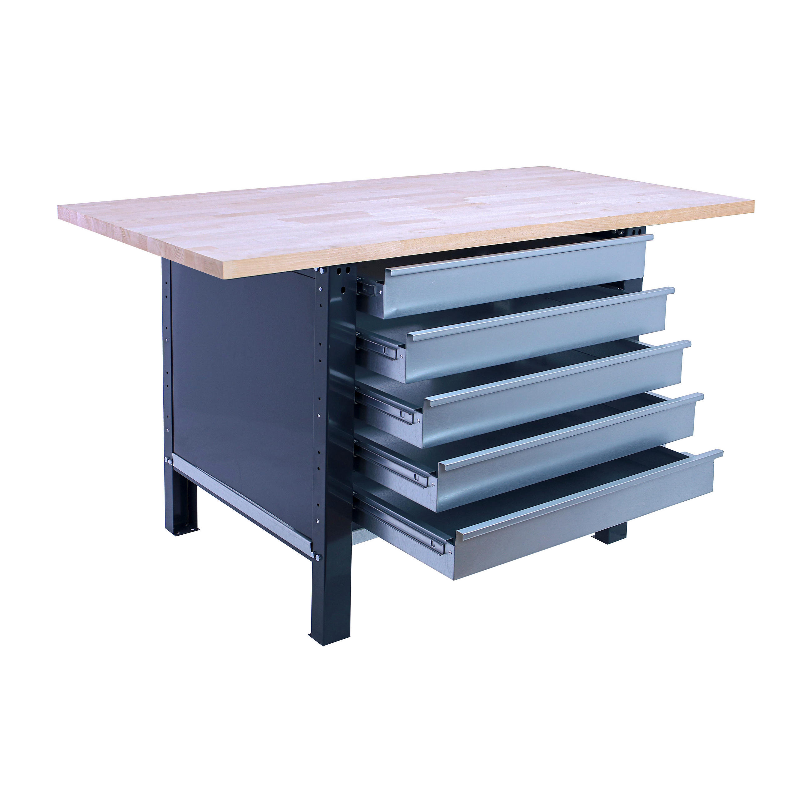 WERKBANK Buffalo Wood mit 5x Schublade HxBxT 86,5 x 120 x 75 cm Traglast 1000 kg Anthrazit - Anthrazit, Metall (120/86.5/75cm) - PROREGAL