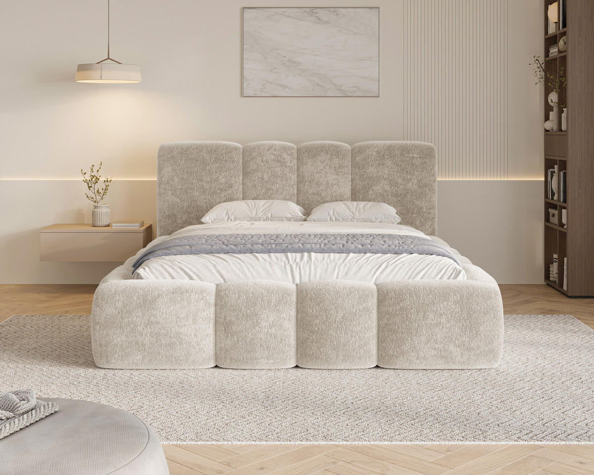 POLSTERBETT 26 - 180x200 cm – Amari – Bett mit Bettkasten und Gepolstertem Kopfteil - Cappuccino, Holz (180/200cm) - ROYAL24_MARKT